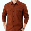 full sleeves double pocket panel shirt