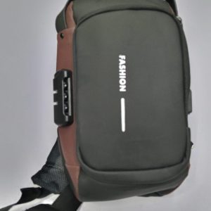 USB charging sport sling Anti-theft shoulder bag (brown shape )